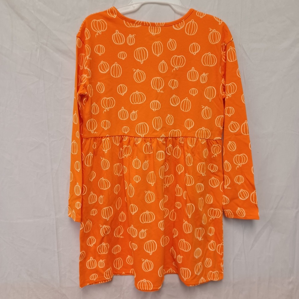 Cat and Jack Pumpkin Dress Size Xl 14 Long Sleeve With Pockets - Picture 5 of 5